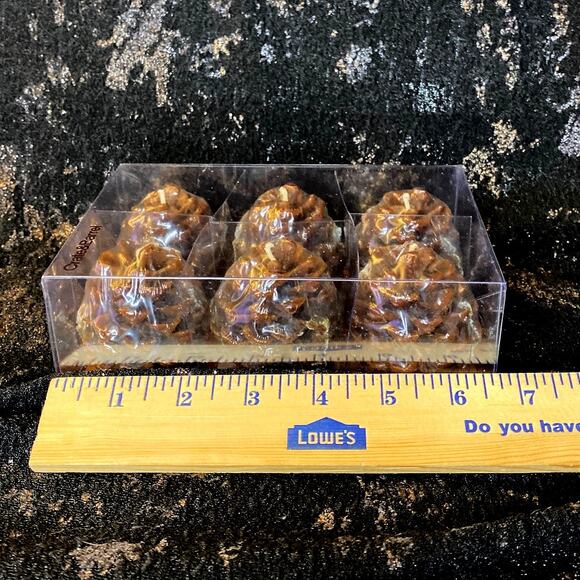 Mini Pinecone Candles Autumn Fall Home Decor unscented NIP Crate & Barrel 6 set - Picture 2 of 6